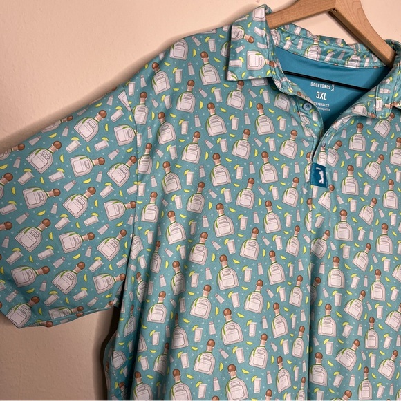 Bogey Bros Tequila Men's Polo Big and Tall Size 3X Blue UPF Golf Athletic Comfy - Picture 4 of 9